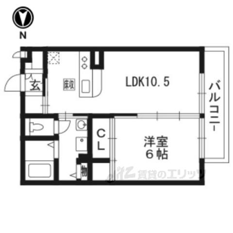 セジュール離宮(1LDK/1階)の間取り写真