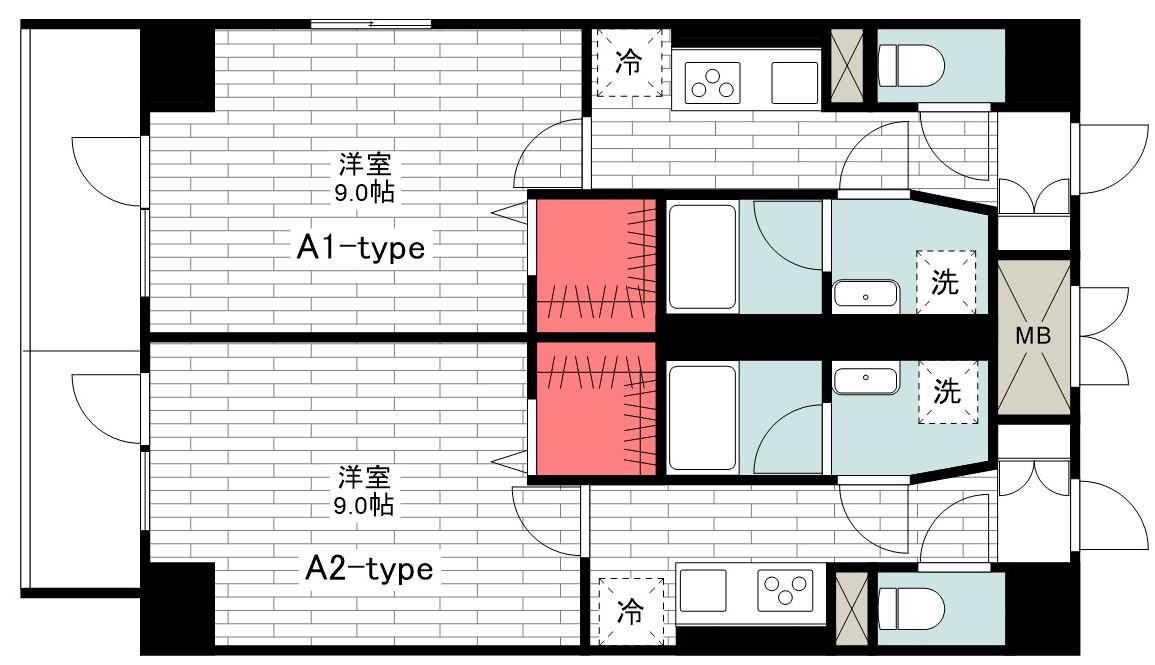 AXIS PATIO大森海岸(1K/9階)の間取り写真