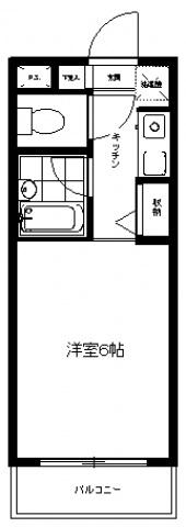 菱和パレス向ヶ丘遊園(1K/1階)の間取り写真
