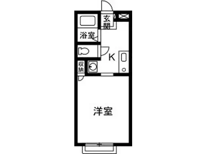 エスペランサ上佐鳥(1K/2階)の間取り写真