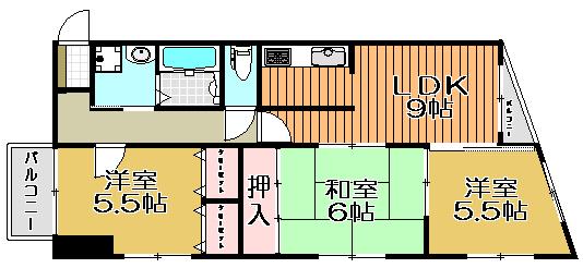 ラフォーレ林(3LDK/3階)の間取り写真