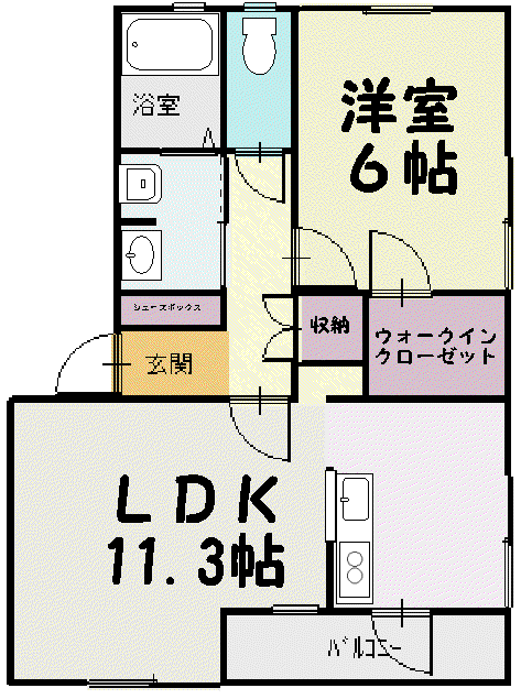 MAISONBLANCHE(1LDK/1階)の間取り写真