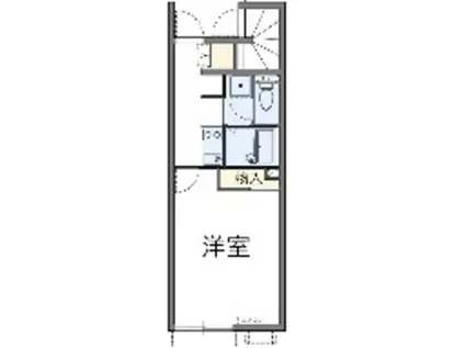 レオネクストエルーセラハイツ44462(1K/1階)の間取り写真