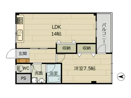 芳斉プラザ114(1LDK/4階)の間取り写真