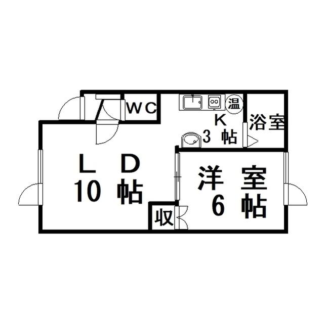ハイツかりん(1LDK/1階)の間取り写真