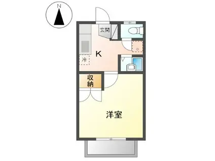 ウィスダムI(1K/2階)の間取り写真
