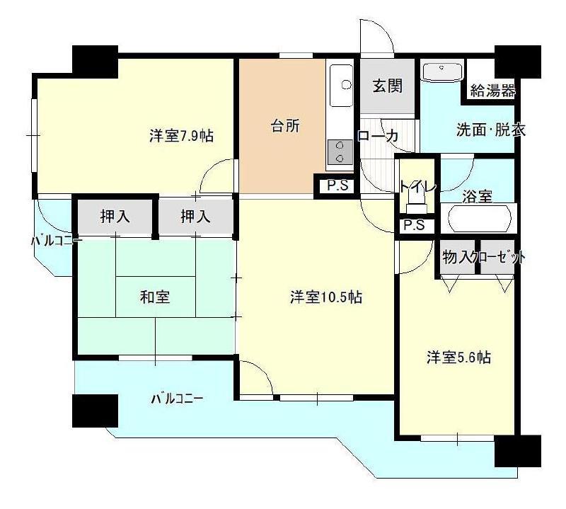 ライオンズマンション相生町(3LDK/11階)の間取り写真
