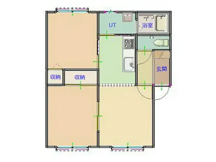 CORPOCREEK YAMANOTE(2LDK/2階)の間取り写真