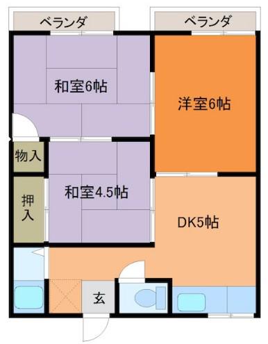 ル・シエル(3DK/2階)の間取り写真