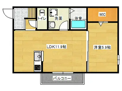 ルナメゾンA棟(1LDK/2階)の間取り写真