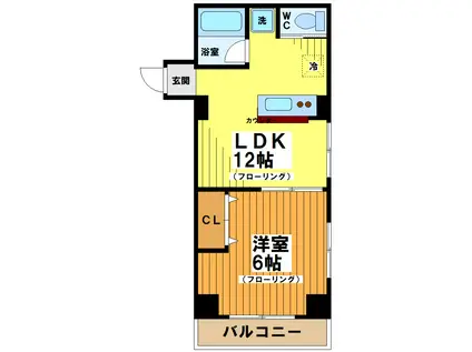 スカイプラザ笹塚(1LDK/7階)の間取り写真