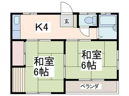 小嶋第2ハイツ(2K/2階)の間取り写真