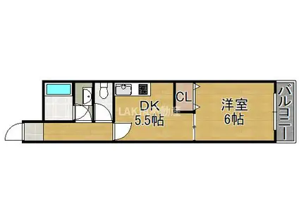 シュテルンパラスト鈴栄(1DK/2階)の間取り写真