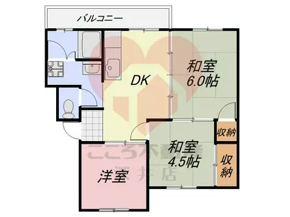 スマリオ金岡東C団地6棟(3DK/3階)の間取り写真