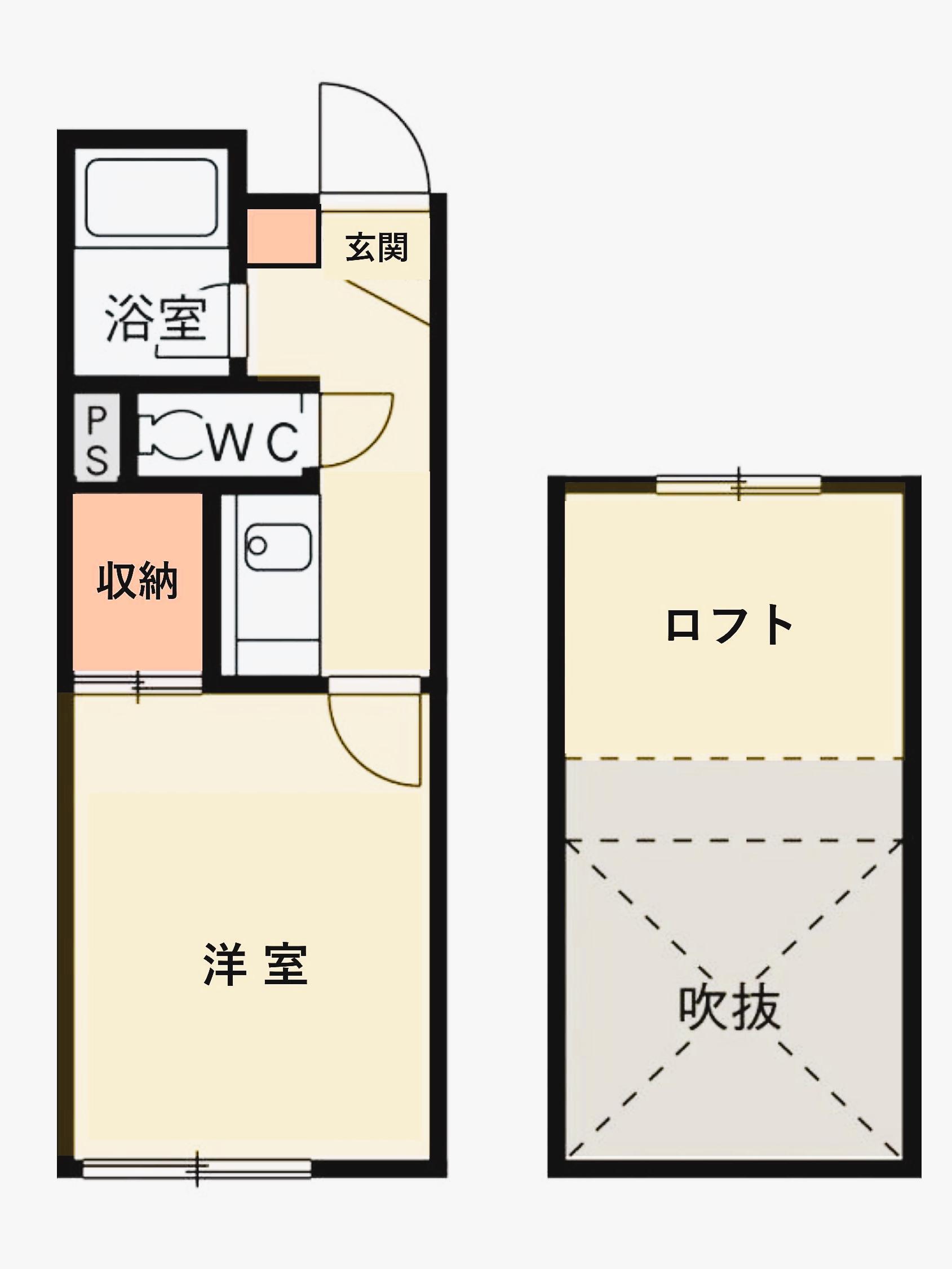 ドーマ安東(1K/2階)の間取り写真