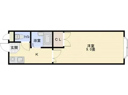 グリーンヒル110(1K/3階)の間取り写真