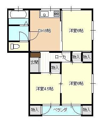 コーポやよい(3DK/1階)の間取り写真