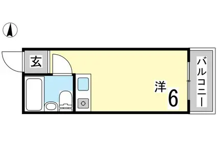 サンハイツ本山(ワンルーム/4階)の間取り写真