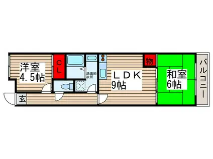 南柏堀ハイツ(2LDK/3階)の間取り写真