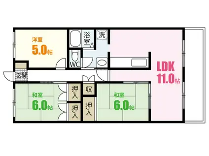サニーマンション西田(3LDK/3階)の間取り写真