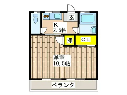 メゾン新川口東棟(1K/1階)の間取り写真