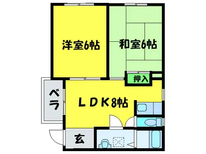 昭和ハイツ(2LDK/3階)の間取り写真