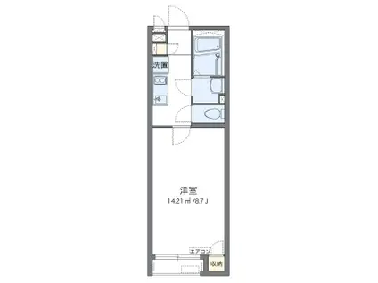 クレイノうれし荘(1K/2階)の間取り写真