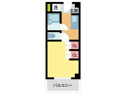 芦屋精道町アネックス(ワンルーム/3階)の間取り写真