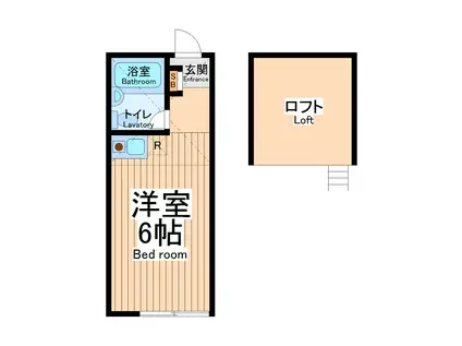 ワイズプレイス東寺尾(ワンルーム/2階)の間取り写真