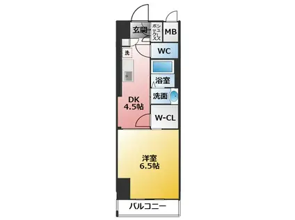 エステムコート名古屋グランツ(1DK/4階)の間取り写真