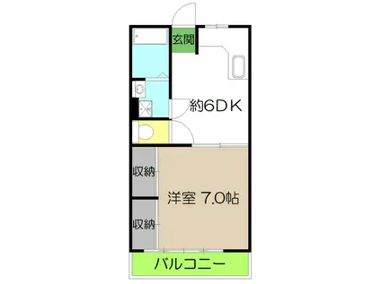 前田マンション(1DK/4階)の間取り写真