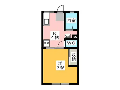 伏見ハイツA(1K/1階)の間取り写真