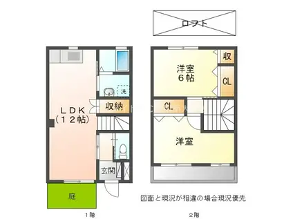 OMメゾンひなた(2LDK/1階)の間取り写真