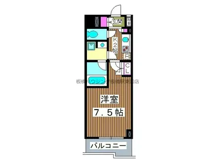 ルーブル高島平(1K/6階)の間取り写真