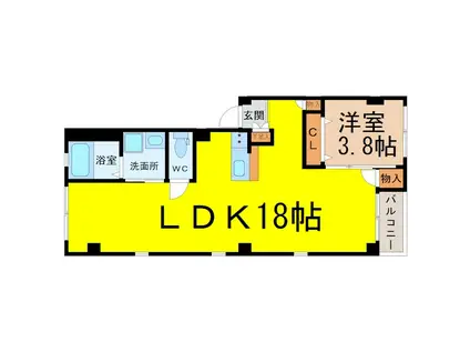 グランレーヴ東別院イースト(1LDK/1階)の間取り写真