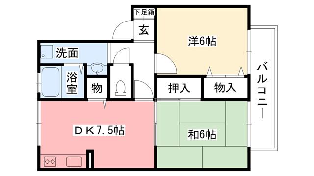 エトワールM(2DK/2階)の間取り写真