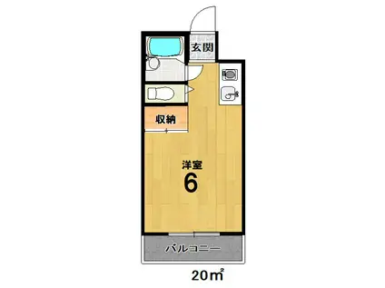 レジデンス西陣21(1K/3階)の間取り写真
