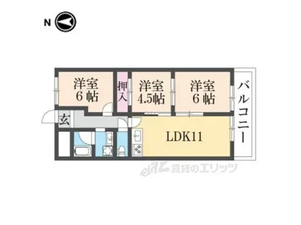 ライゼックス長浜1(3LDK/2階)の間取り写真