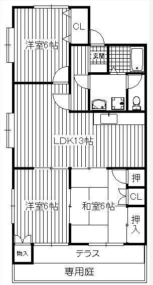 HAPPINESS8(3LDK/2階)の間取り写真