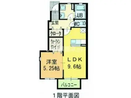 ファインプレイス 2(1LDK/1階)の間取り写真