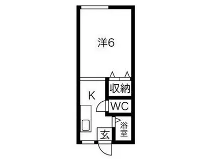 カレッジハウス(1K/1階)の間取り写真