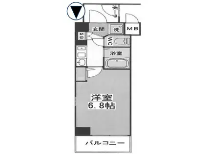 エステムコート新神戸エリタージュ(1K/8階)の間取り写真