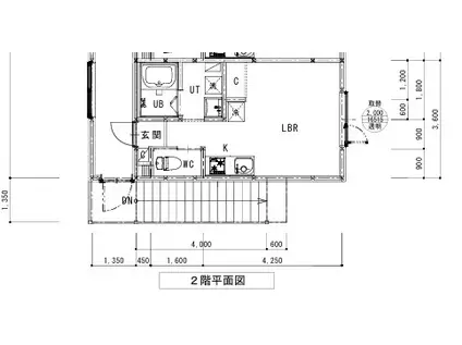 オリーブ2(1K/2階)の間取り写真