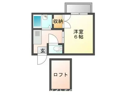 翠ハイツ(1K/2階)の間取り写真