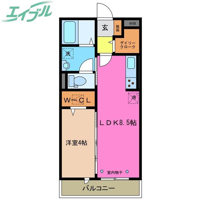 タウンコートI(1LDK/1階)の間取り写真