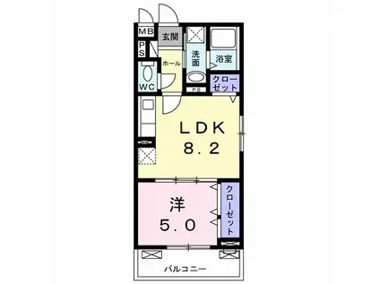 サギタリウス レオ II(1LDK/1階)の間取り写真