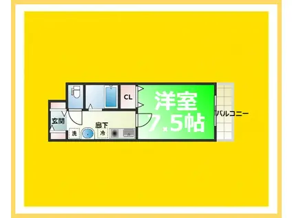 グランヴェール・ハーモニ(1K/3階)の間取り写真