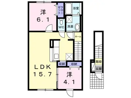 アルモニー(2LDK/2階)の間取り写真