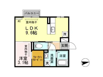 さくらそう(1LDK/2階)の間取り写真