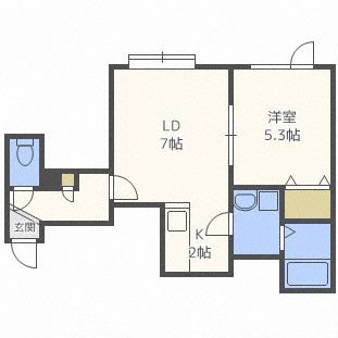 エムアイ・ドリーム(1LDK/2階)の間取り写真